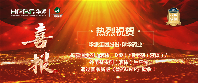 【喜报】热烈祝贺 | 华派集团股份&middot;龙8头号玩家药业扩建消毒剂/外用杀虫剂生产线通过新版《兽药GMP》验收！